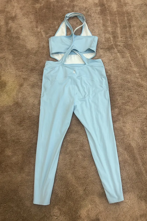 FP MoveMent by Free People Back it Up Powder Blue Romper Athletic Jumpsuit - Image 7