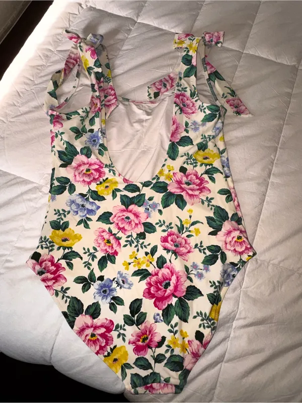 aerie Cream One-Piece with Pink & Green Trim - Image 2