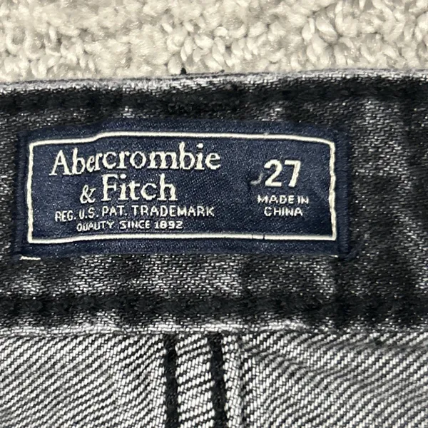 Abercrombie Fitch Skirt Womens 27 Black Denim Mini Embroidered Y2K Floral Boho - Image 4