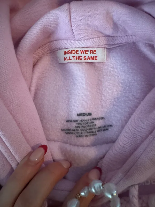 We’re not really strangers sweatshirt Pink Size M - Image 3