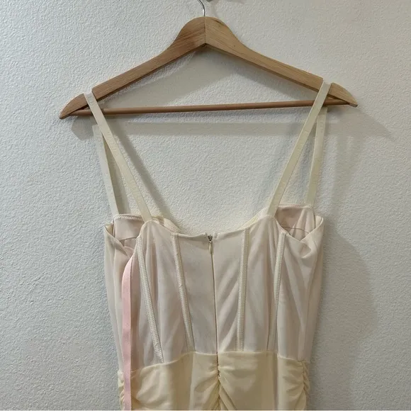 Oh Polly Women's Overload Mesh Bodycon Corset Mini Dress Size 6 NWT‎ Ivory - Image 6