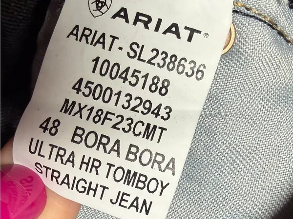 NEW Ariat Jeans Tomboy Straight Ultra High-Rise Women's 27 Button Fly Distress - Image 15