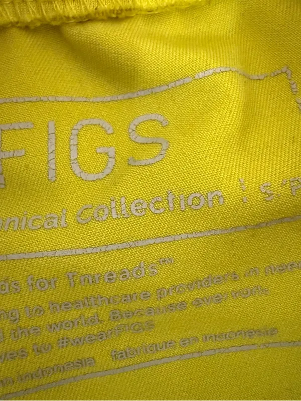 FIGS High Waisted Zamora Jogger Scrub Pants XS Petite Yellow - Image 3