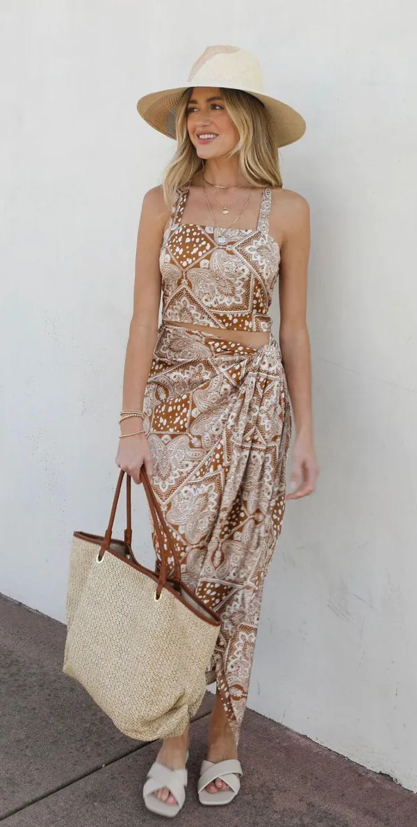 VICI Satin Bandana Print Sarong Skirt - Image 3