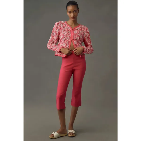 Anthropologie‎ NWT Dolan Pink & White Linen Cutwork Jacket Size M - Image 10
