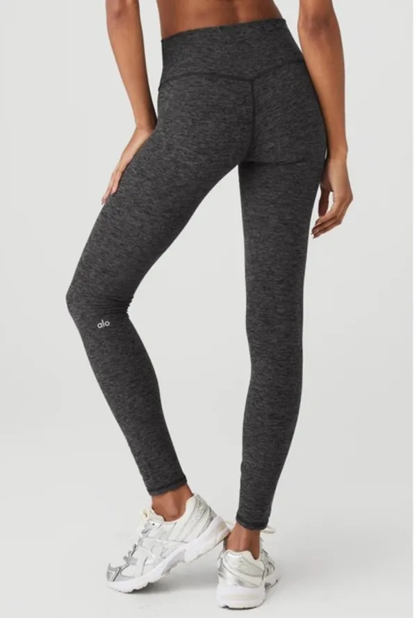 Alo Yoga Alosoft High-Waist 7/8 Heather Gray Highlight Leggings - Image 2