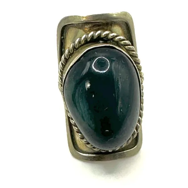 Blue and silver tone cocktail ring - Image 2