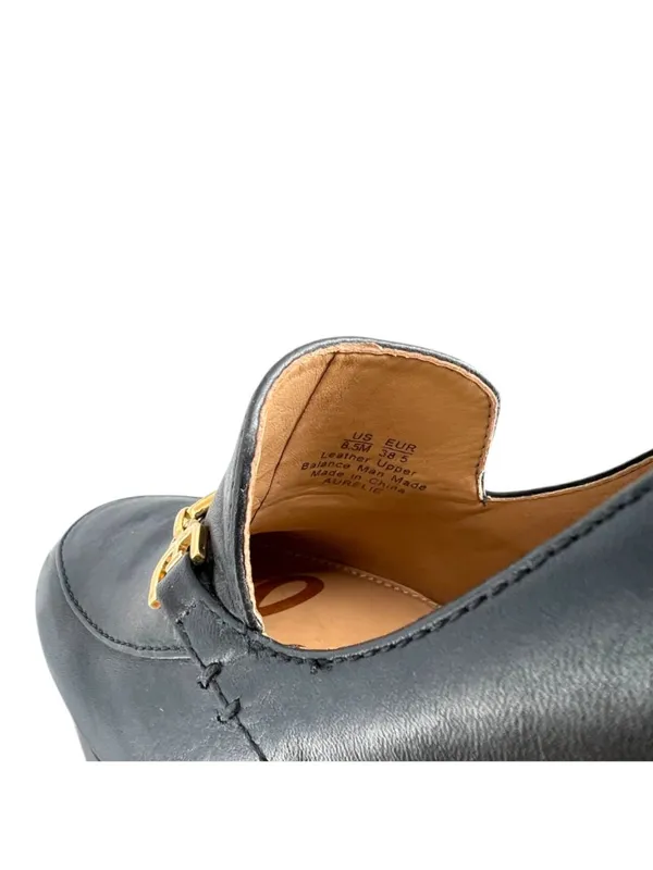 Sam Edelman Aurelie Platform Loafers Black Gold Horsebit 8.5 Preppy Ivy League - Image 11