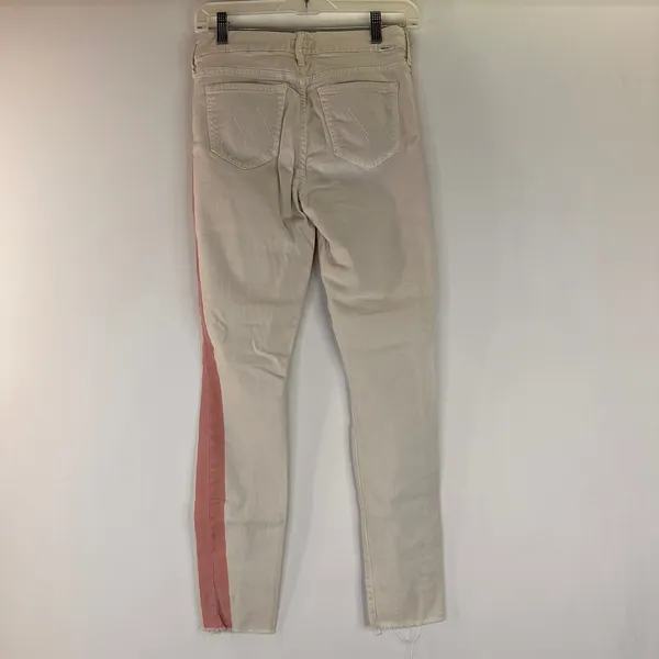 Mother Denim The Looker Ankle Fray So Far Gone White & Pink Jeans Size 25 - Image 6