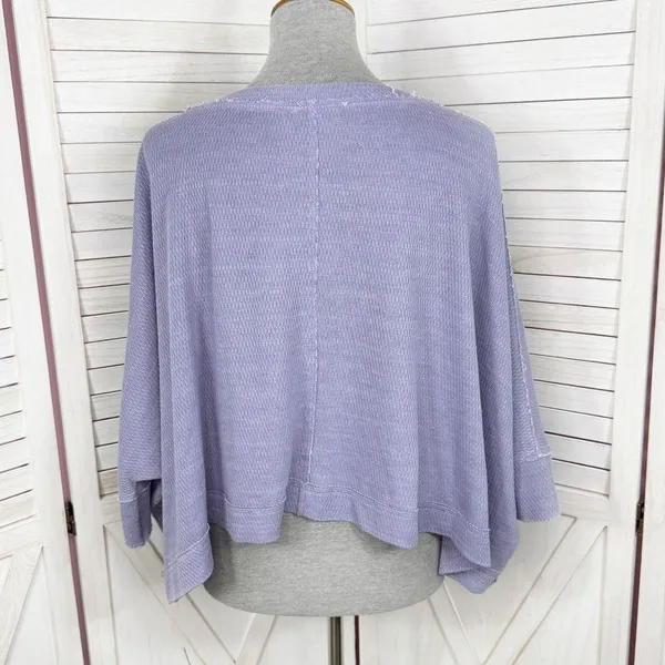 We The Free Thermal‎ Dolman Sleeve Slouchy Crop Shirt Lavender Purple XS - Image 4
