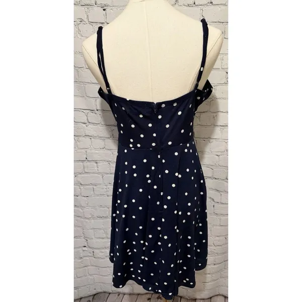 Jun & Ivy Navy Blue & White Polka Dot Sleeveless Mini Dress Size Large - Image 5