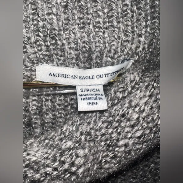 American Eagle Gray Marled Knit Sweater NWT Size‎ Small - Image 5