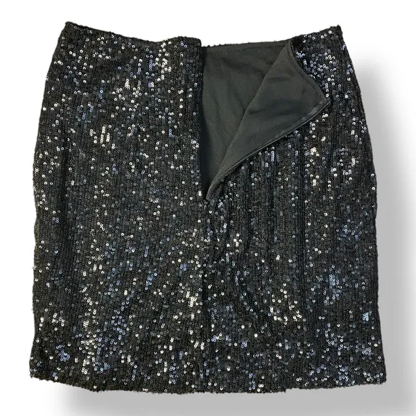 Love on‎ a Hanger Sequined Mini Skirt Juniors Size 7 Black Party - Image 6