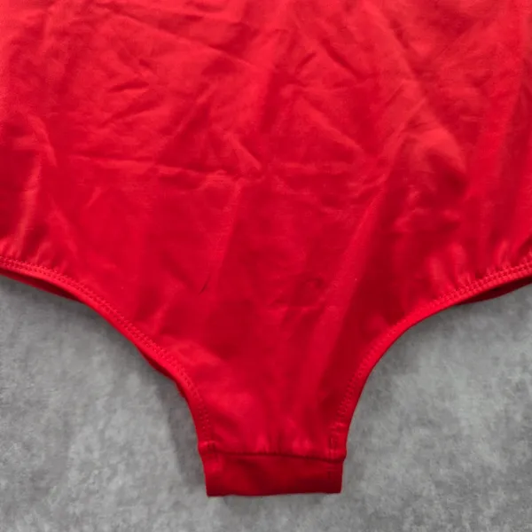 Red‎ Crisscross Strings Bikini Bottoms Swimsuit High Rise Swimwear Medium - Image 4