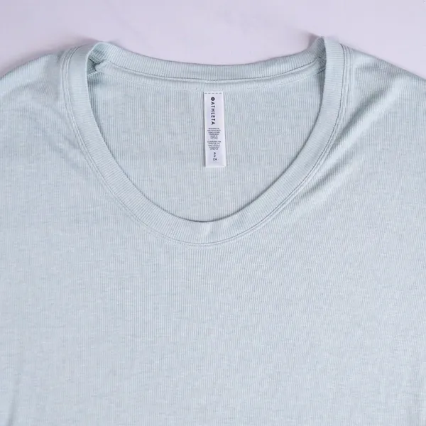Athleta Cloudlight Rib Stratus Top Women S Teal‎ Blue Long Sleeve Scoop Neck Tee - Image 3