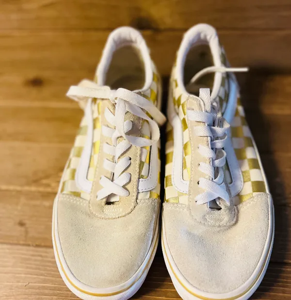 Vans Old School Gold Checkered Size 7 - Image 2