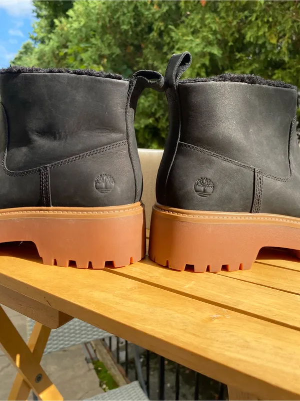 Timberland Nubuck Lug Sole Stone Street Ankle Boot Waterproof and Warm EUC+ - Image 6