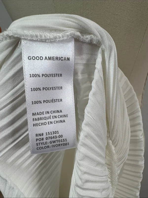 Good American Always Fits Plisse Blouse Size 1/2 Medium - Image 10