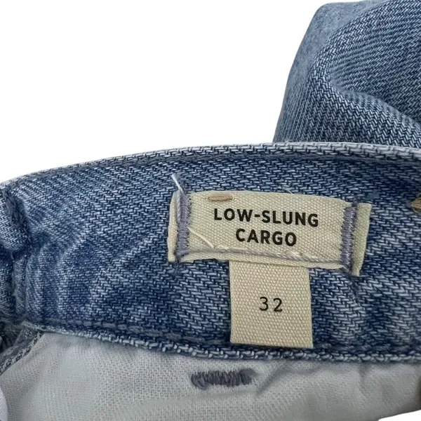 NWT Madewell Low-Slung Cargo Solid Denim Pants Blue 90s Wide Leg NK883 Size 32 - Image 7