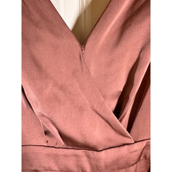 Skies Are Blue Satin Tie Shoulder Wide Leg‎ Jumpsuit 73563 New - Image 3