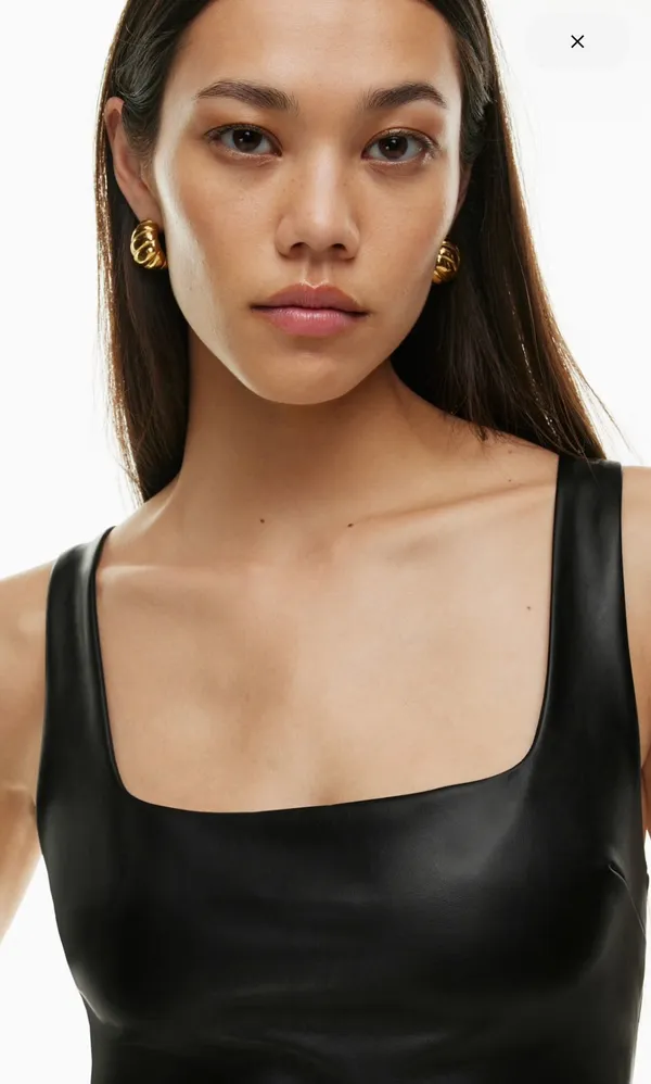 Aritzia Babaton Brown VEGAN Leather Crop Top - Image 2