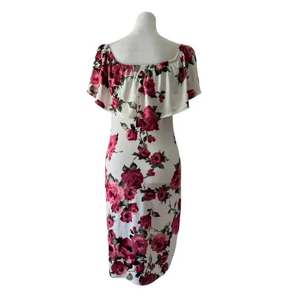Vintage Y2K TMG White Floral Print Bodycon Mini Dress - Image 5