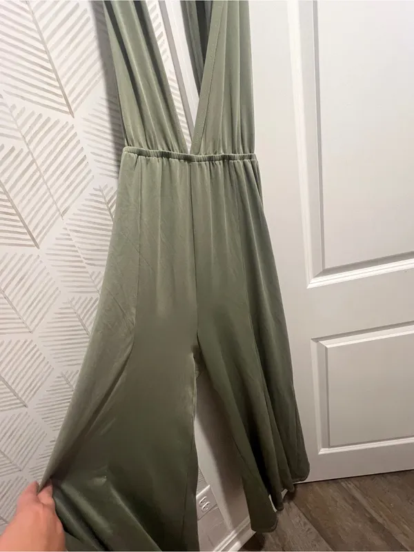 12th TRIBE HALTER JUMPSUIT FLOWY WIDE LEG BODYCON BADDIE FESTIVAL SML - Image 11