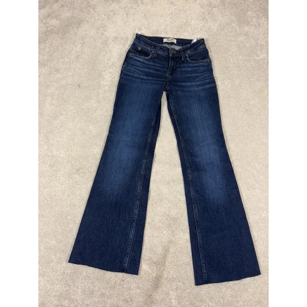 wrangler mid tise trouser raw hem size 24x30‎ dark wash Cut To 30in Inseam - Image 2