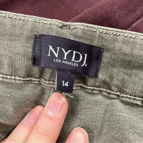 NYDJ Army Green Marilyn Crop Jeans Lift Tuck Technology Womens 14 Fall Denim - Image 5