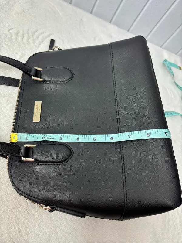 kate spade Cow Leathet‎ Black Dome Classic Satchel /Crossbody with gold hardware - Image 9