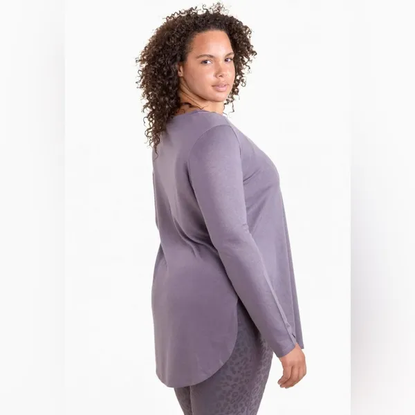Mono B NWT Side Slit Tee dark purple size 1X - Image 2