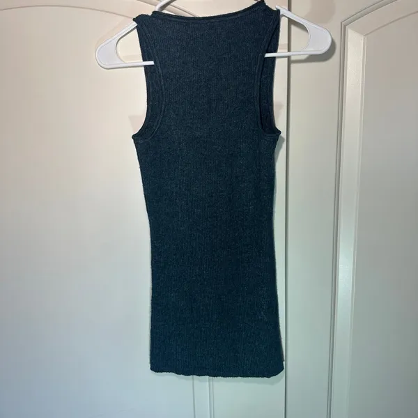 Mol Knits Anthropologie Ribbed‎ Tank Top Teal Blue Wool Blend Women's Small - Image 6