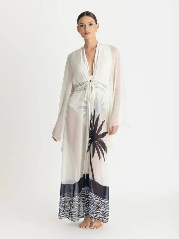 Diarrablu Sirene Kimono Baya Navy Womens Size Large - Image 2