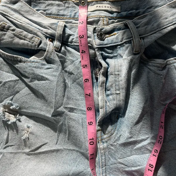 Vintage Y2K PacSun Dad Jeans High Rise Button Fly Light Wash Distressed Size 28 - Image 12