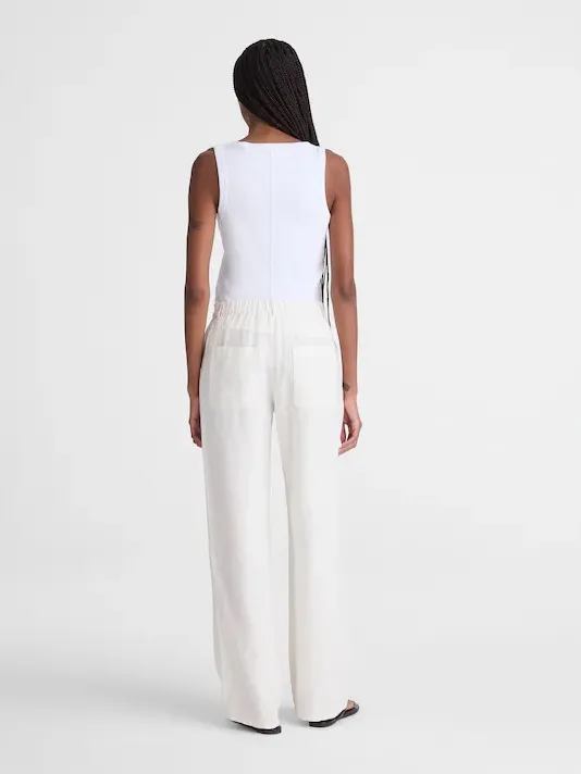 Madewell Zoe Relaxed Straight Pant in 100% Linen Ivory White NWT Size 16 Tall - Image 2