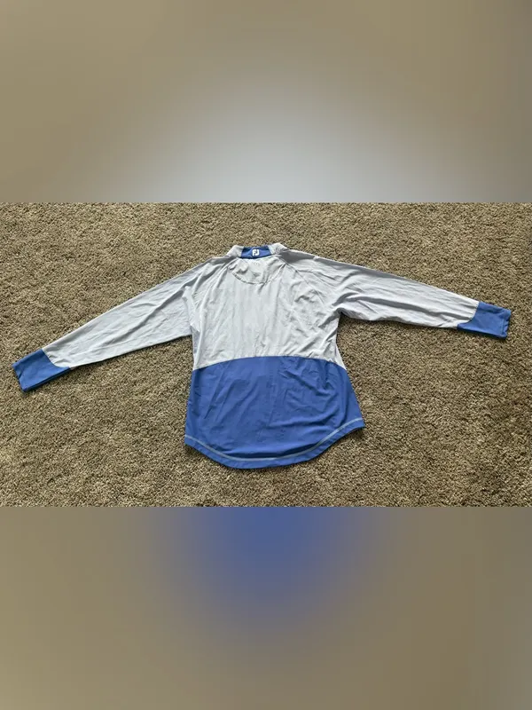 Footjoy Lightweight Periwinkle Striped Full Zip Jacket Womens Size L Golf NWT - Image 11