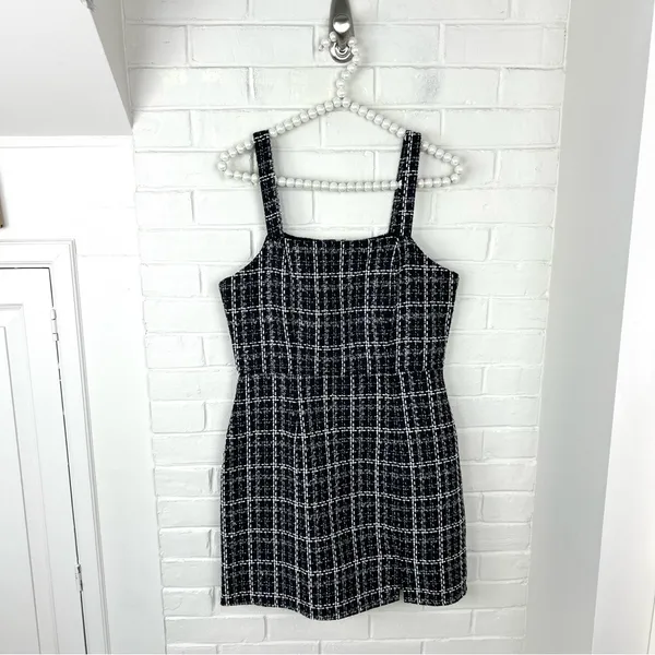 Francesca’s Black Tweed Knit Mini Dress Size S - Image 2