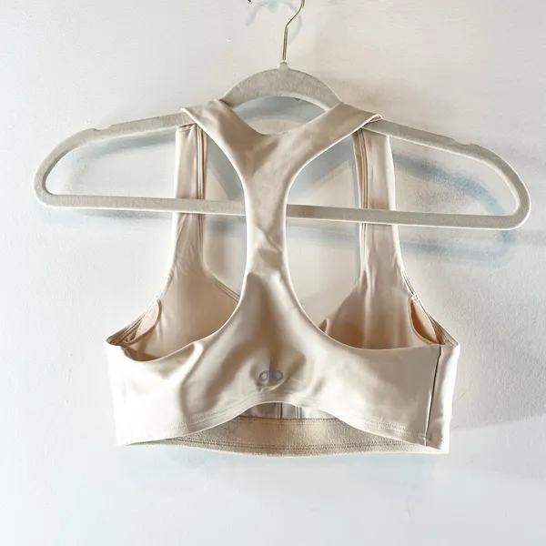 Alo Airlift Advantage Racerback Bra Macadamia Tan Beige Small - Image 6