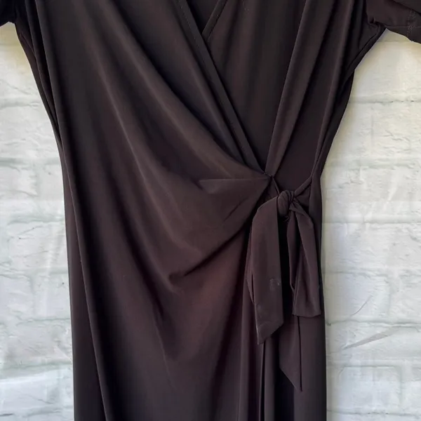 Anne Klein Elegant Black Wrap Midi Dress - Image 4