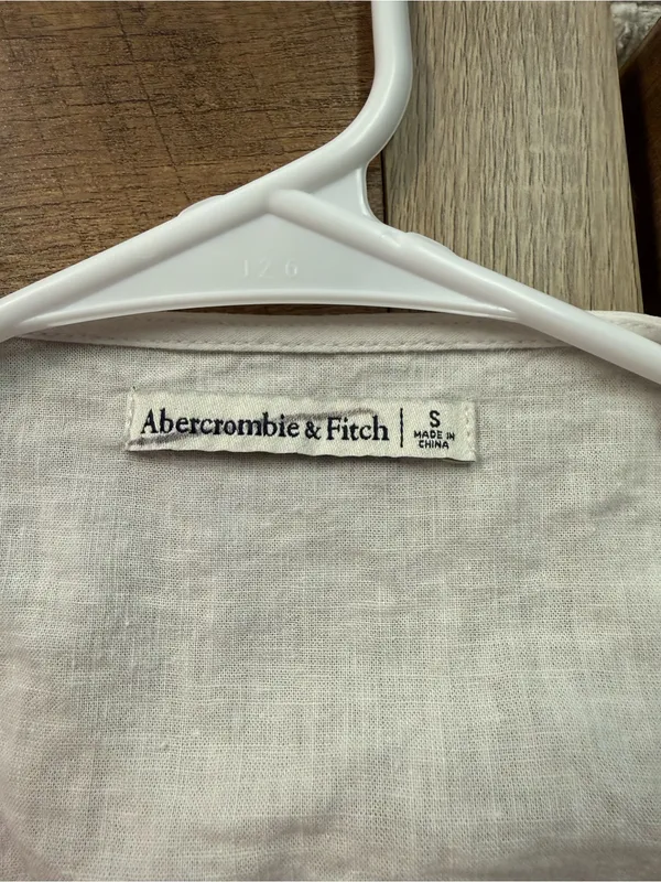 Abercrombie & Fitch Knotted Cutout Linen Blend Mini Dress in White Women’s Small - Image 6