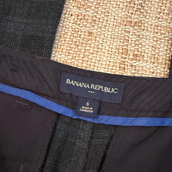 Banana Republic Plaid Trouser Pant size 6 - Image 4