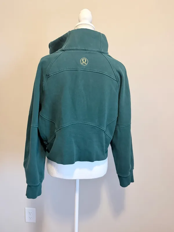 Lululemon Oversized Funnel-Neck Half Zip Scuba Storm Teal w/Gold Zipper size M/L - Image 9