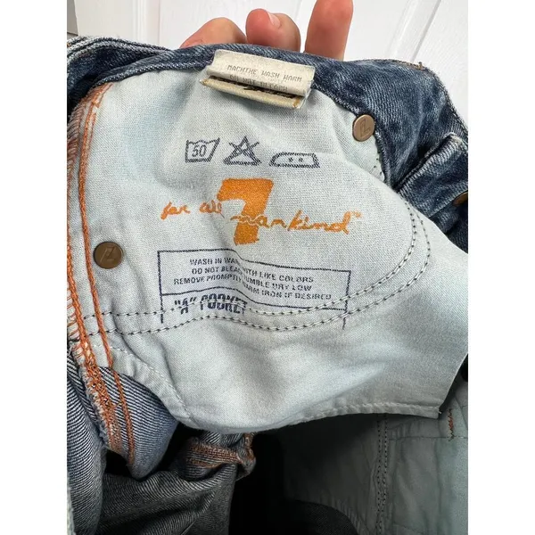 7 For All Mankind The A Pocket Blue Denim Bootcut 5 Pocket Design Size 29 - Image 14