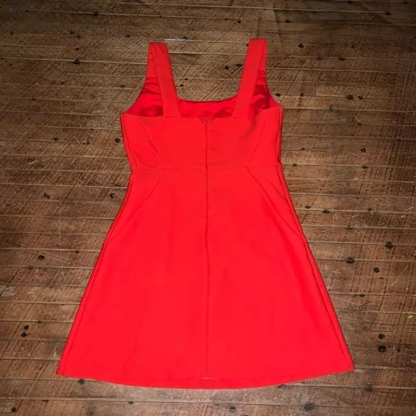 Lucy Paris cherry red square neck night out M mini dress - Image 3