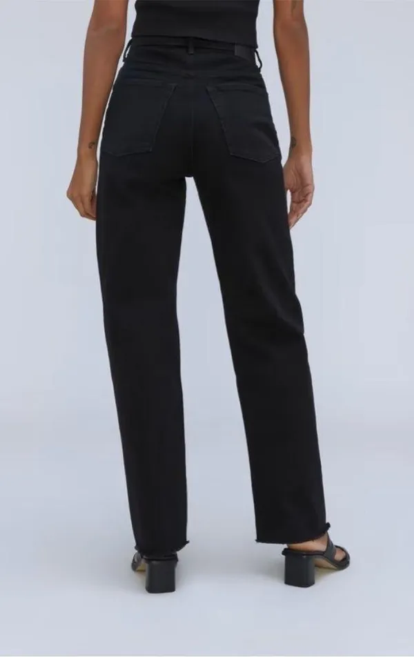 Everlane | The Way High Jean in Black with Raw Hem | womens 26 - Image 2