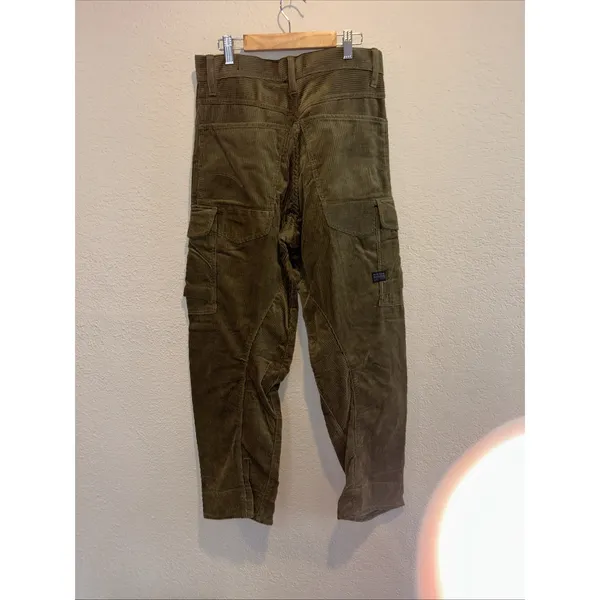 G-Star Raw Women's Dark Olive Corduroy Cargo Pants Size 24 NWT $210 - Image 3