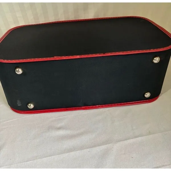 Vintage Grasshopper Black & Red Carry-On Suitcase Semi-Hard Shell Luggage 1970s - Image 4