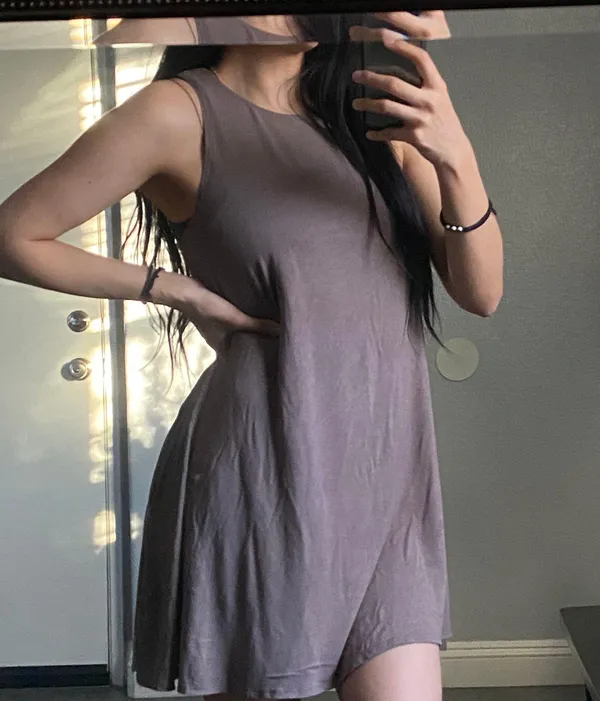 Socialite Dress Up Taupe Mini Dress - Image 3