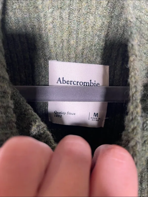 Abercrombie & Fitch Womens Green Mock Neck Sweater Medium - Image 2