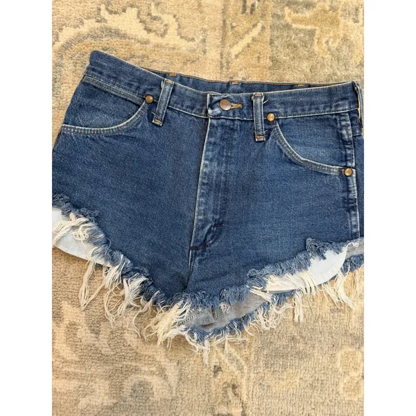 Wrangler High Rise Cut Off Denim Shorts Vintage Urban Outfitters Reworked Sz 6 - Image 2